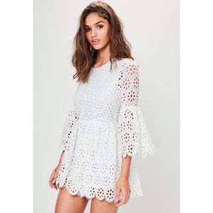White Crochet Romper